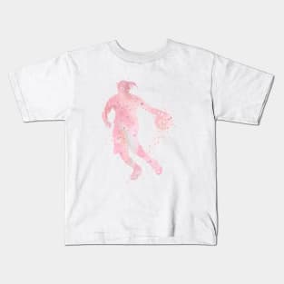 Basketball Dribble Sport Girl Watercolor Kids T-Shirt